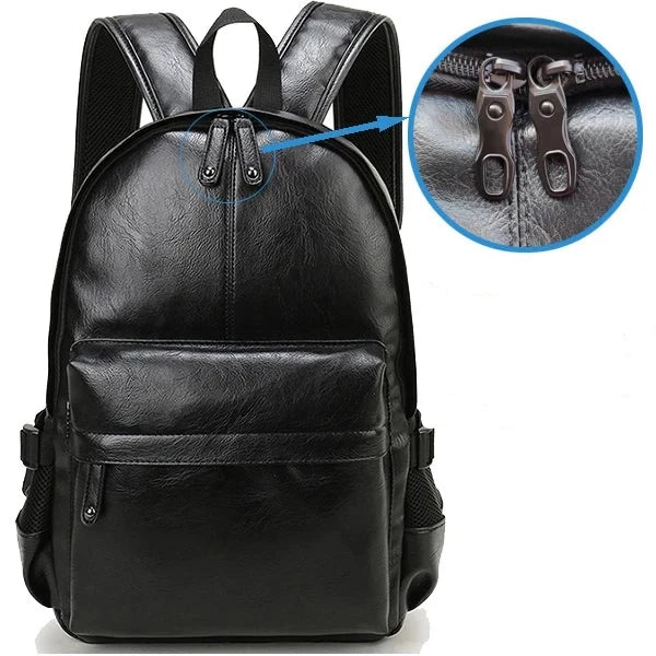 Mochila de Couro Compacta Modelo Urbano Notebook 14 Polegadas
