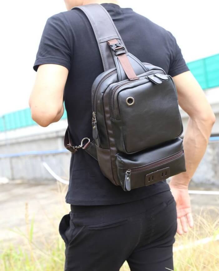 Mochila Masculina de Couro Perry