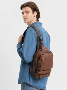 Mochila Masculina de Couro Perry