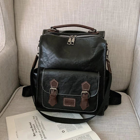 Mochila de Couro Feminina Modelo Vintage