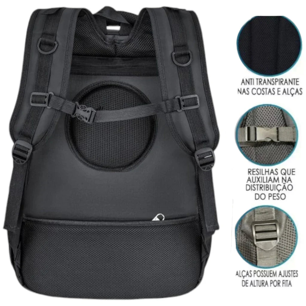 Mochila Masculina CHL Reforçada Grande 60L Impermeável Camping