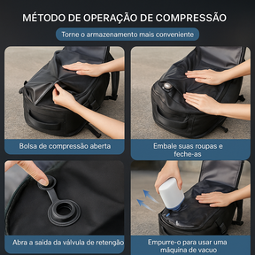 Mochila de Compressão a Vácuo | Ganhe Airbag + Bomba